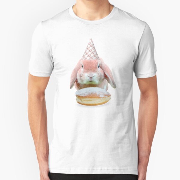 Rabbit Donut Party by Alice Monber Slim Fit T-Shirt