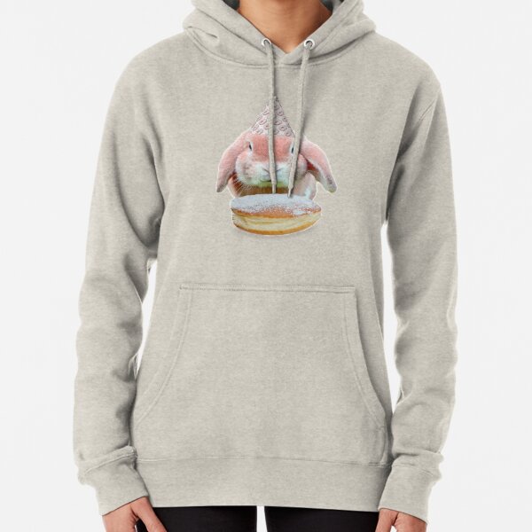 Rabbit Donut Party by Alice Monber Pullover Hoodie