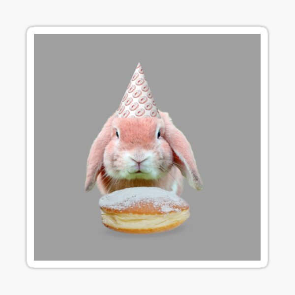 Rabbit Donut Party by Alice Monber Sticker
