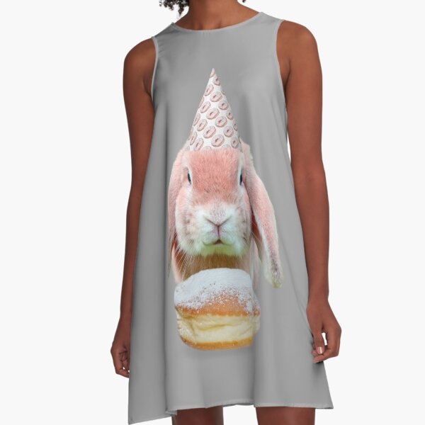 Rabbit Donut Party by Alice Monber A-Line Dress