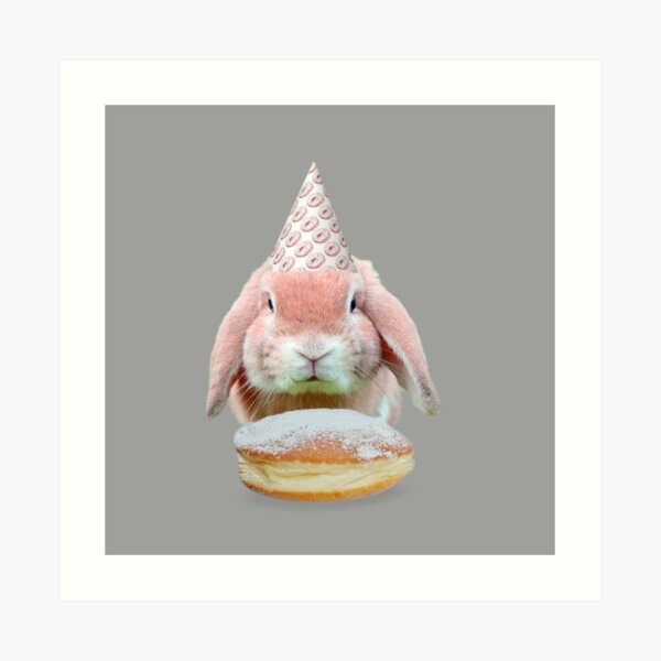 Rabbit Donut Party by Alice Monber Art Print