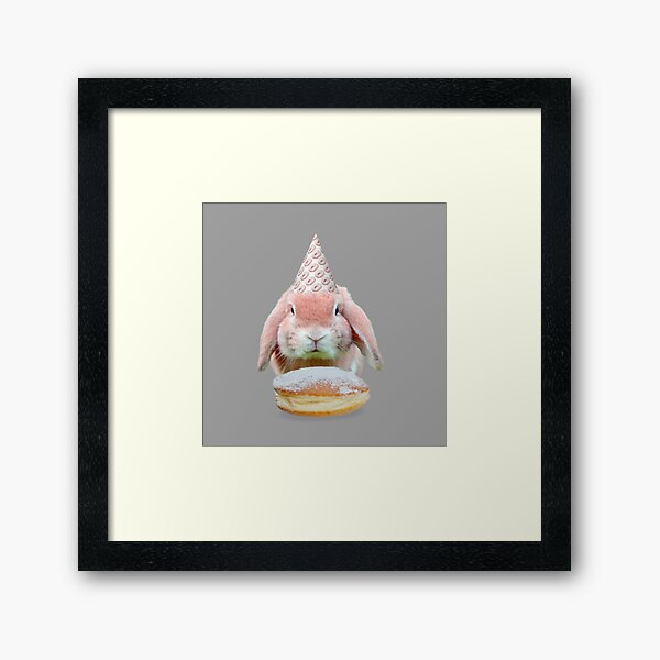 Rabbit Donut Party by Alice Monber Framed Art Print