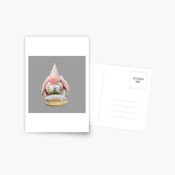 Rabbit Donut Party by Alice Monber Postcard