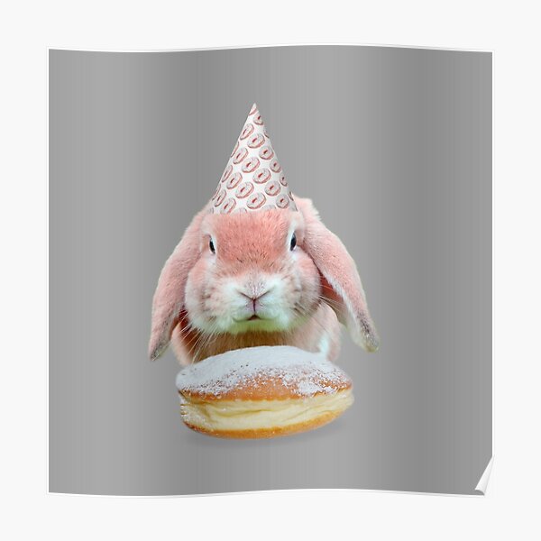 Rabbit Donut Party by Alice Monber Poster