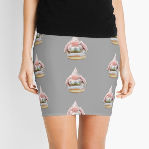 Rabbit Donut Party by Alice Monber Mini Skirt