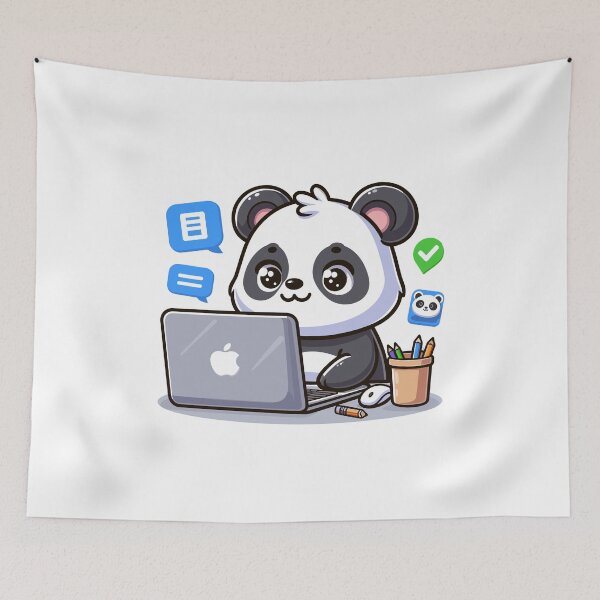 Item preview, Coder Panda: Cuddling Up With Code designed and sold by cave-canvas.