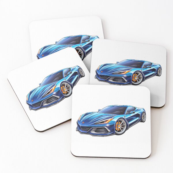 Item preview, Stunning Blue Corvette: The fusion of elegance and speed in a supercar masterpiece! designed and sold by Cr-AI-tive.