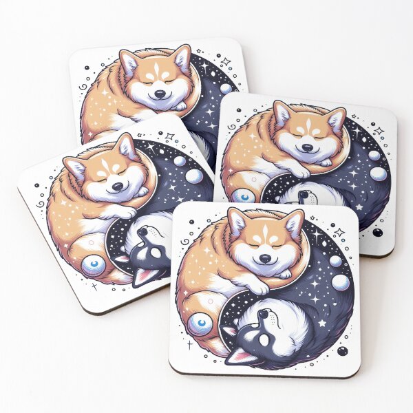 Item preview, Corgi And Husky On Space Yin And Yang designed and sold by UnrealQuake.