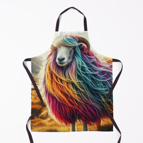 Item preview, Rainbow Sheep multi colored mountain sheep digital artwork designed and sold by didgiart.