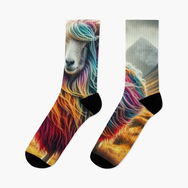 Item preview, Rainbow Sheep multi colored mountain sheep digital artwork designed and sold by didgiart.