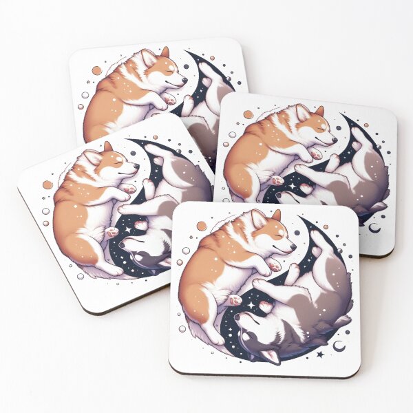 Item preview, Corgi And Husky On Space Yin And Yang designed and sold by UnrealQuake.