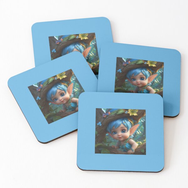 Item preview, Baby Tree Elf With Blue Hair designed and sold by FlutterbyFairy.