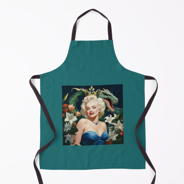 Item preview, Marilyn Monroe with a green dragon among rose flowers. designed and sold by Natalia-Vlad.