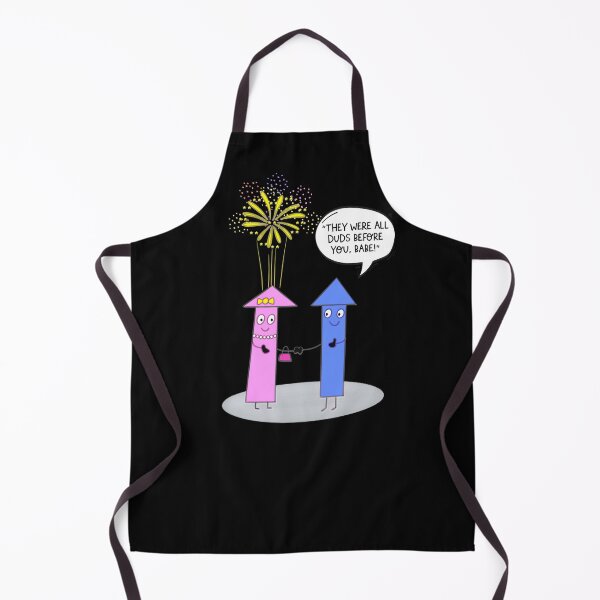 Item preview, Funny Fireworks Cartoon Couple Humour designed and sold by Renata Illustrata.