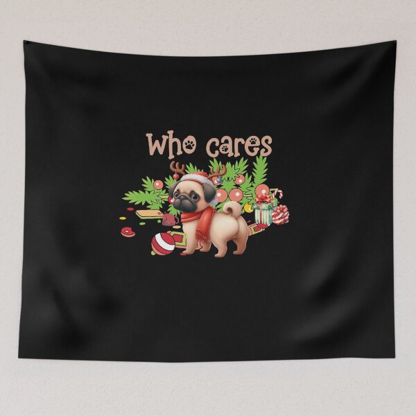 Item preview, "Reindeer Games Pug - Holiday Festive Mischief" designed and sold by Xhevahir.