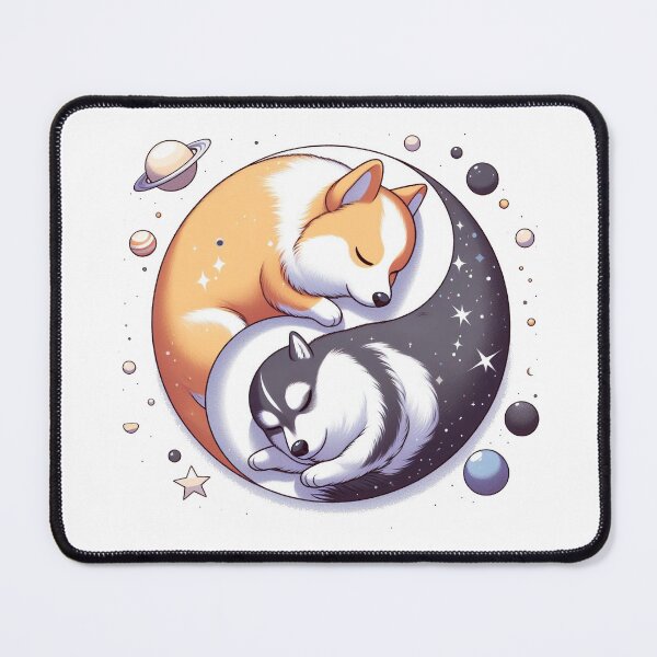 Item preview, Corgi And Husky On Space Yin And Yang designed and sold by UnrealQuake.