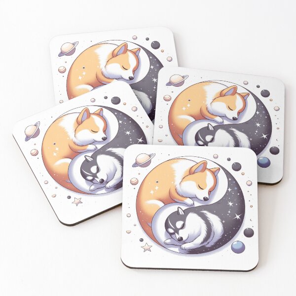 Item preview, Corgi And Husky On Space Yin And Yang designed and sold by UnrealQuake.