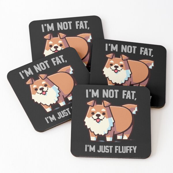 Item preview, I'm Not Fat, I'm Just Fluffy - a Happy Dog Spitz designed and sold by ArtfulNook.