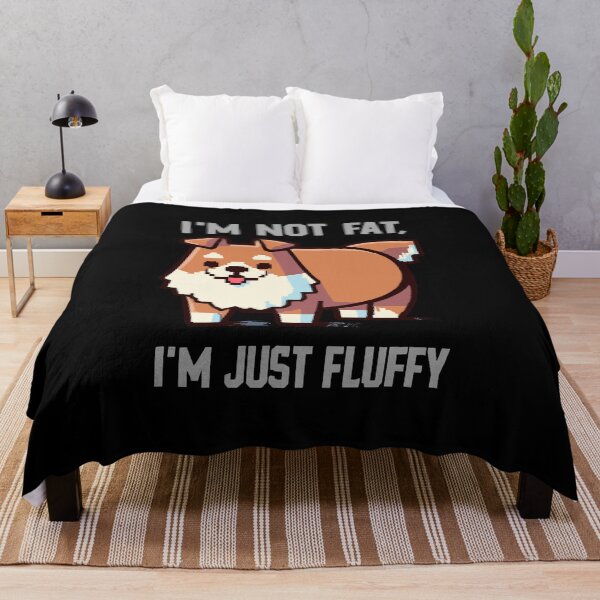 Item preview, I'm Not Fat, I'm Just Fluffy - a Happy Dog Spitz designed and sold by ArtfulNook.