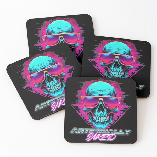 Item preview, Neon Nightmares: Retrowave Skull Vibes Graphic Tee designed and sold by Artificially Inked.