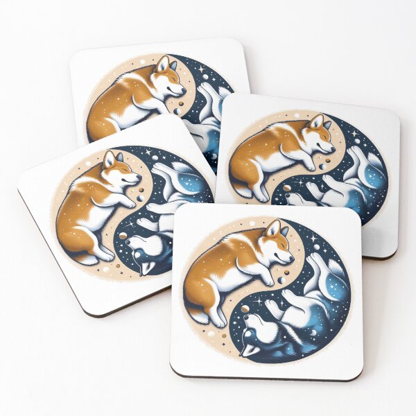 Item preview, Corgi And Husky On Space Yin And Yang designed and sold by UnrealQuake.