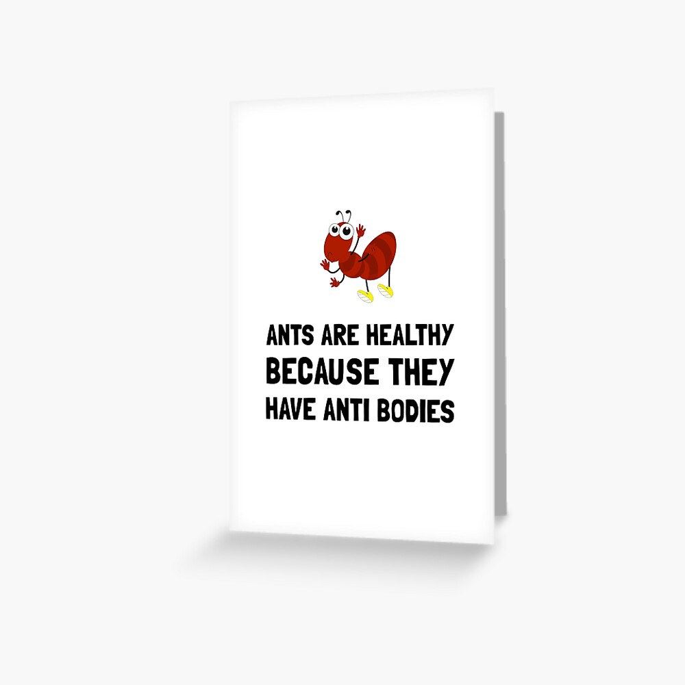 "Ants Healthy Anti Bodies Joke Cartoon" Greeting Card by TheBestStore Redbubble