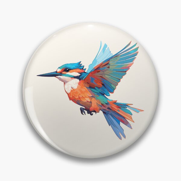Item preview, Geometric flying kingfisher designed and sold by etherElric.