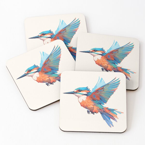 Item preview, Geometric flying kingfisher designed and sold by etherElric.