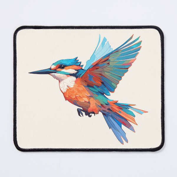 Item preview, Geometric flying kingfisher designed and sold by etherElric.