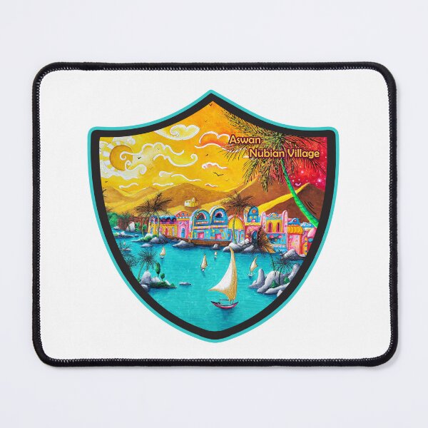 Item preview, Aswan Egypt Nubian Village on the Nile PoP Art by MeganAroon, Badge Stickers & More! designed and sold by MeganAroon.