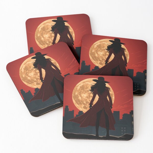 Item preview, Carmen Sandiego Moonlit Silhouette - Enigmatic Thief Against Night Sky designed and sold by ThatsTheStyle.
