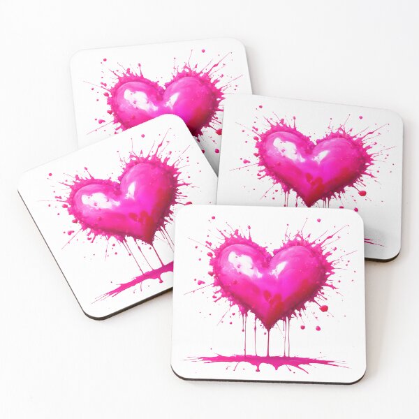 Artikelvorschau, Rosa Splatter-Valentinsherz entworfen und verkauft von LaRoach Digital Arts.