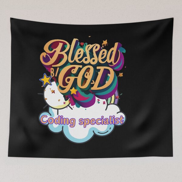 Item preview, BLESSED BY GOD CODING SPECIALIST designed and sold by carlos crane.