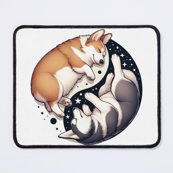 Item preview, Corgi And Husky On Space Yin And Yang designed and sold by UnrealQuake.