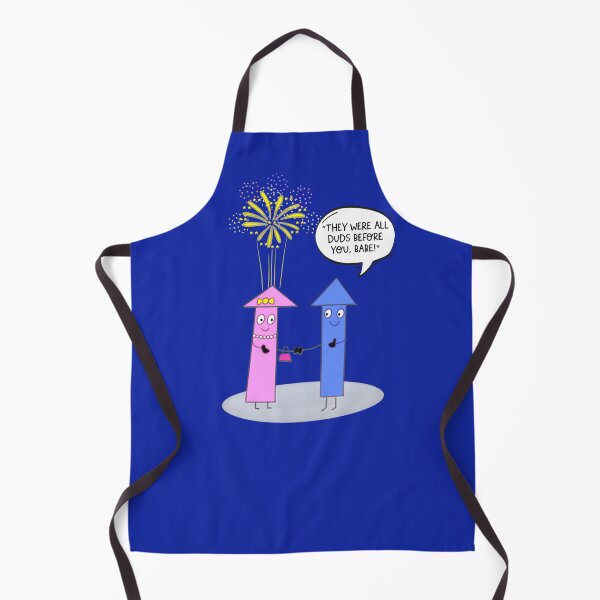 Item preview, Funny Fireworks Cartoon Couple Humour designed and sold by Renata Illustrata.