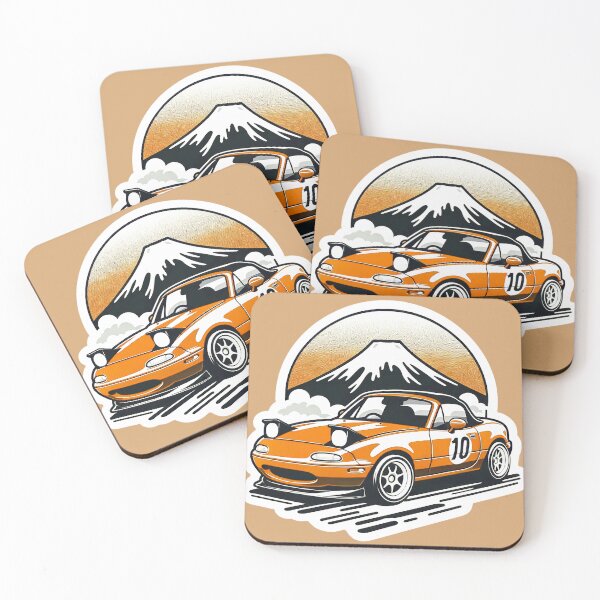 Item preview, Orange Miata NA 10 in front of a mountain  designed and sold by mugooooo.