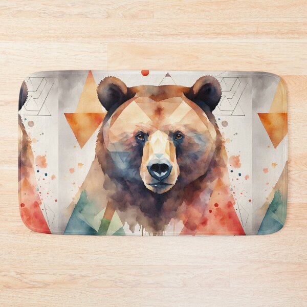 Item preview, Colorful bear head in watercolor graphics designed and sold by kreativeadern.