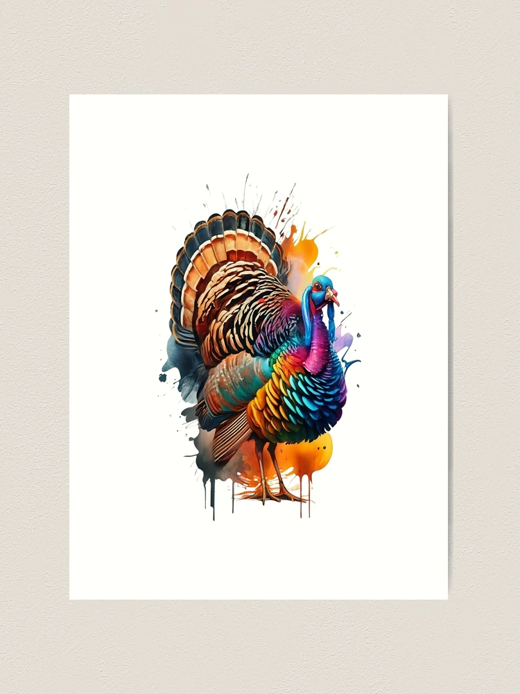 Wild Turkey art canvas Turkey prints Canvas prints 16”x26”wild Turkey federation art prints wild Turkey store artists, water color recreation