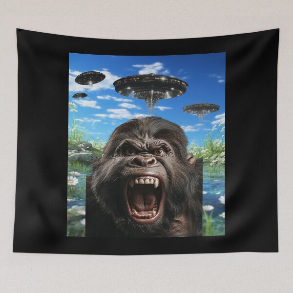 Item preview, Gorilla Selfie with UFOs designed and sold by Master-Print.