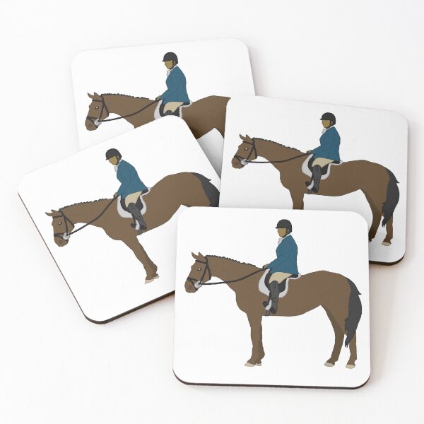 Item preview, Hanoverian Horse and Rider Blue Bay Horse  designed and sold by Abby Art Studio.