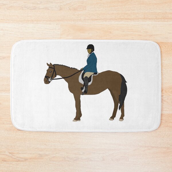 Item preview, Hanoverian Horse and Rider Blue Bay Horse  designed and sold by Abby Art Studio.