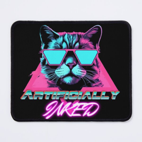 Item preview, Cool Cat Vibes: Neon Retrowave Graphic Tee with Stylish Feline in Shades designed and sold by jesse1conner.