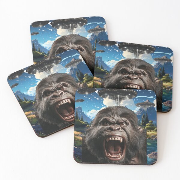 Item preview, Gorilla Selfie with UFOs designed and sold by Master-Print.