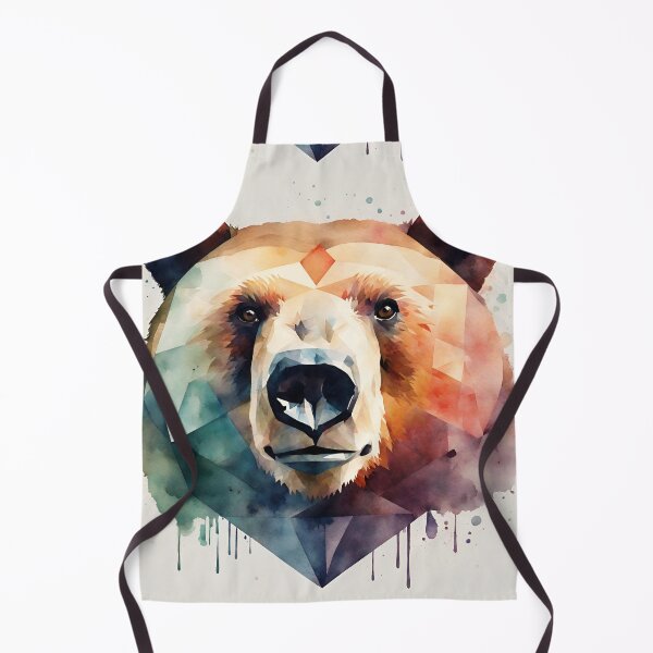 Item preview, Strict bear head in watercolor graphics designed and sold by kreativeadern.