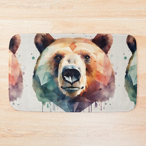 Item preview, Strict bear head in watercolor graphics designed and sold by kreativeadern.