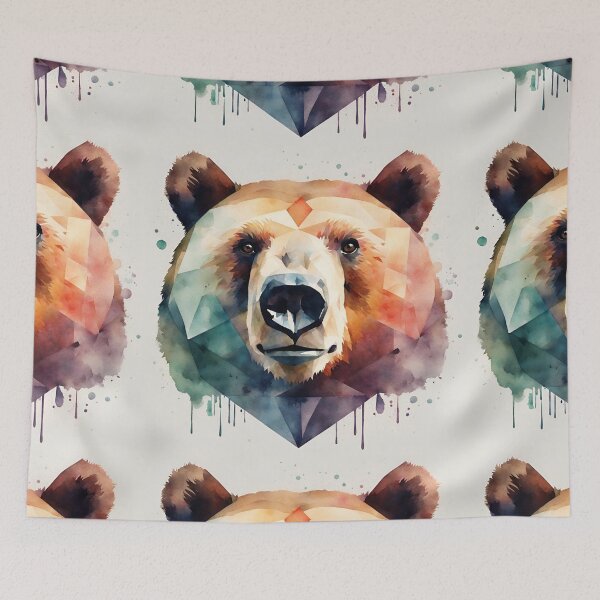 Item preview, Strict bear head in watercolor graphics designed and sold by kreativeadern.