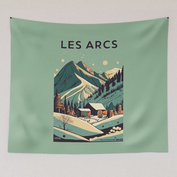 Item preview, A Vintage Travel Art of Les Arcs - France  designed and sold by GoodOldVintage.