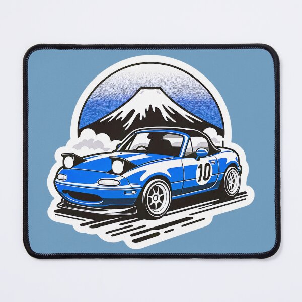Item preview, Blue Miata NA 10 in front of a mountain  designed and sold by mugooooo.