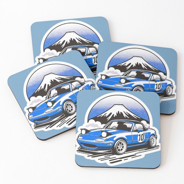Item preview, Blue Miata NA 10 in front of a mountain  designed and sold by mugooooo.