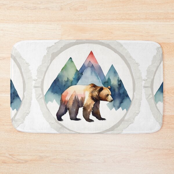 Item preview, Bear in watercolor with graphics in a paper wreath designed and sold by kreativeadern.
